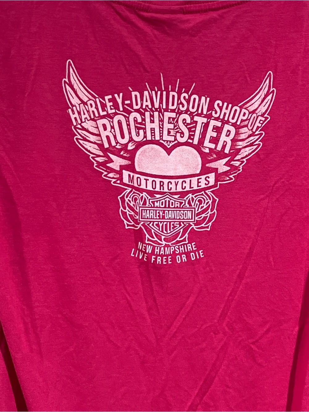 Harley-Davidson Hot Pink Short Sleeve Tee with Raised Logo - Picture 4 of 13